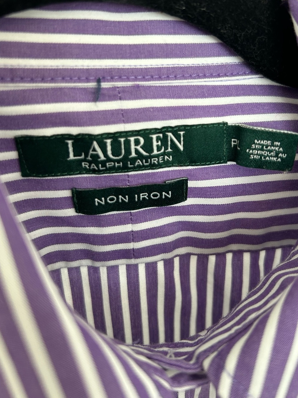 Lauren Ralph Lauren Women’s Purple and White Striped Dress Shirt Petite Large - Picture 4 of 9